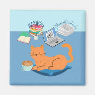 Fauler Orangen-Kater Magnet