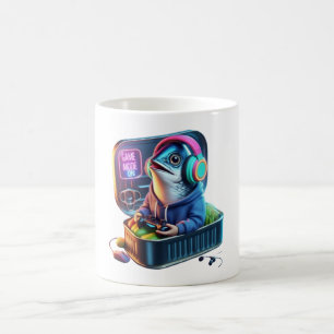 Fauler Sardinen-Gamer-Meme-Kaffee-Modus Kaffeetasse