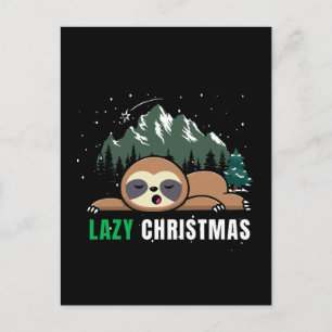 Fauler Weihnachtsfaultier Lustig Postkarte