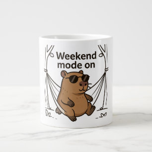 Faules Capybara-Meme-Cartoon-Aufkleber Jumbo-Tasse