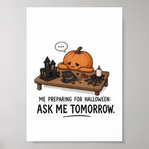 Faules Kürbis-Halloween-Vorbereitungsillustration Poster