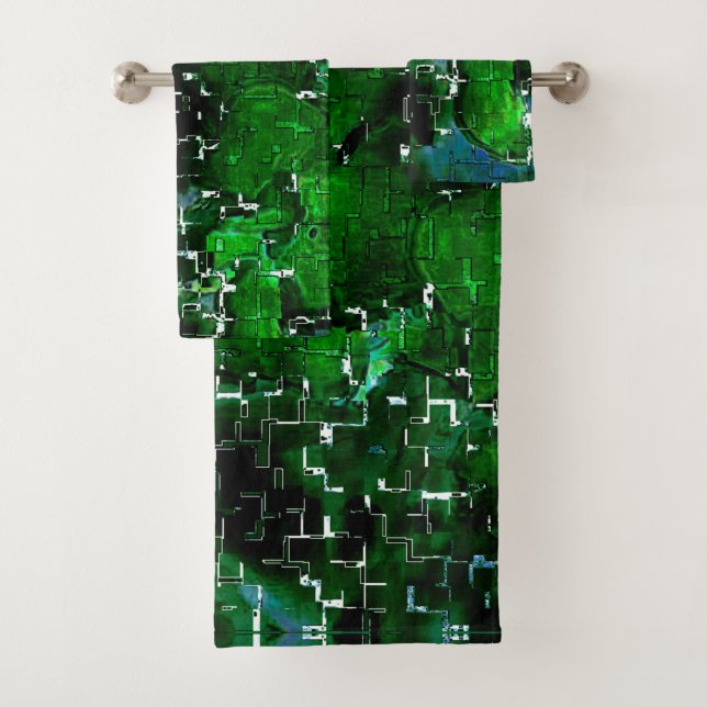 Faules Mosaik der Wasser-Pflanze Lagune Nachtleben Badhandtuch Set (Insitu)