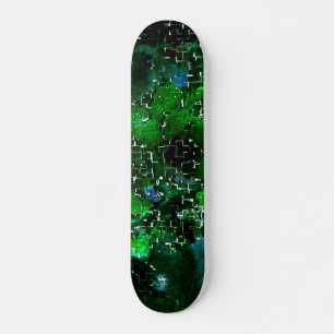Faules Mosaik der Wasser-Pflanze Lagune Nachtleben Skateboard
