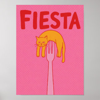 faules orange Katzen-Zimmerdekor Poster