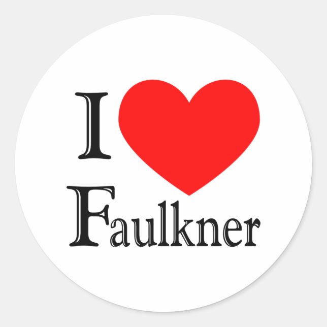 Faulkner Runder Aufkleber (Vorderseite)