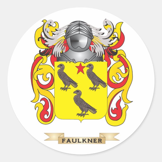 Faulkner-Wappen Runder Aufkleber (Vorderseite)
