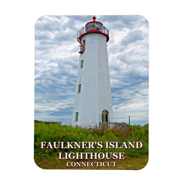 Faulkners Island Lighthouse, Connecticut Magnet (Vertikal)