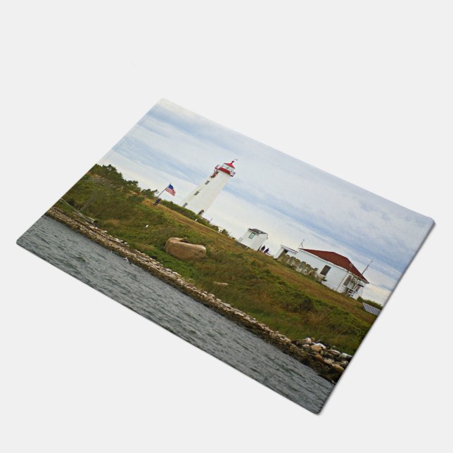 Faulkners Island Lighthouse, CT Door Mat Fußmatte (Schrägansicht)