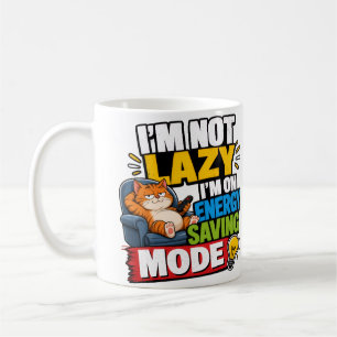 Faulpelz-Katze Energiesparmodus Lustiger Becher — Kaffeetasse