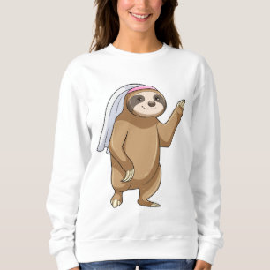 Faultier als Braut mit Schleier Sweatshirt