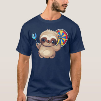 Faultier als Dartspieler Lustiges Sportdesign vint T-Shirt