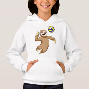 Faultier als Volleyballspieler mit Volleyball Hoodie
