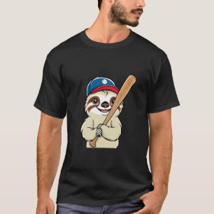 Faultier-Baseballspieler T-Shirt