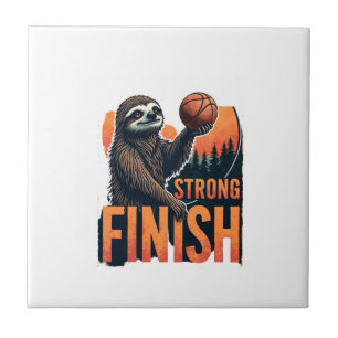 Faultier Basketball Vintage Lustig Retro Dunk Shir Fliese
