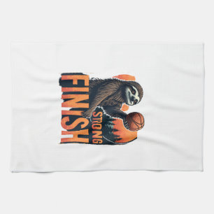 Faultier Basketball Vintage Lustig Retro Dunk Shir Geschirrtuch