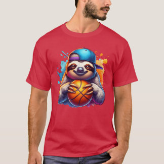 Faultier Basketballspieler Lustiges Sportdesign lu T-Shirt