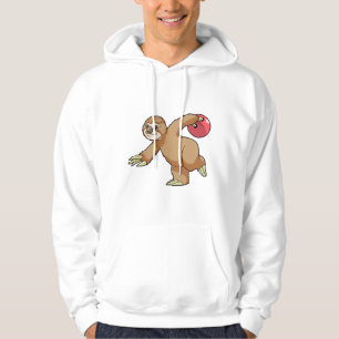Faultier beim Bowling mit Bowlingkugel Hoodie