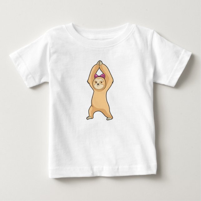 Faultier beim Sport in der Fitness Baby T-shirt (Vorderseite)