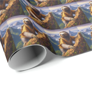 Faultier-Bergsteigen Geschenkpapier