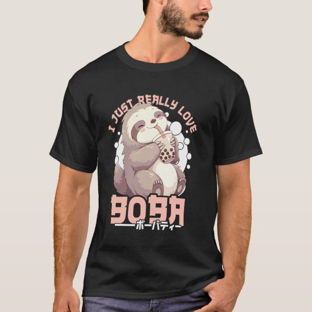 Faultier Boba Tee Kawaii Bubble Tee Faultier Anime (Vorderseite)