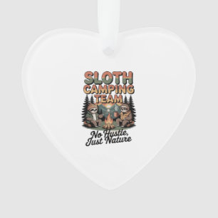 Faultier-Camping-Team mit der Natur Ornament