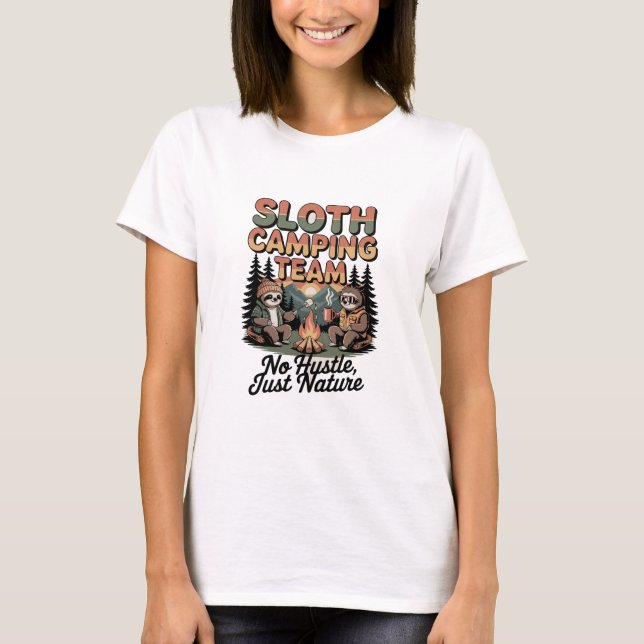 Faultier-Camping-Team mit der Natur T-Shirt (Vorderseite)