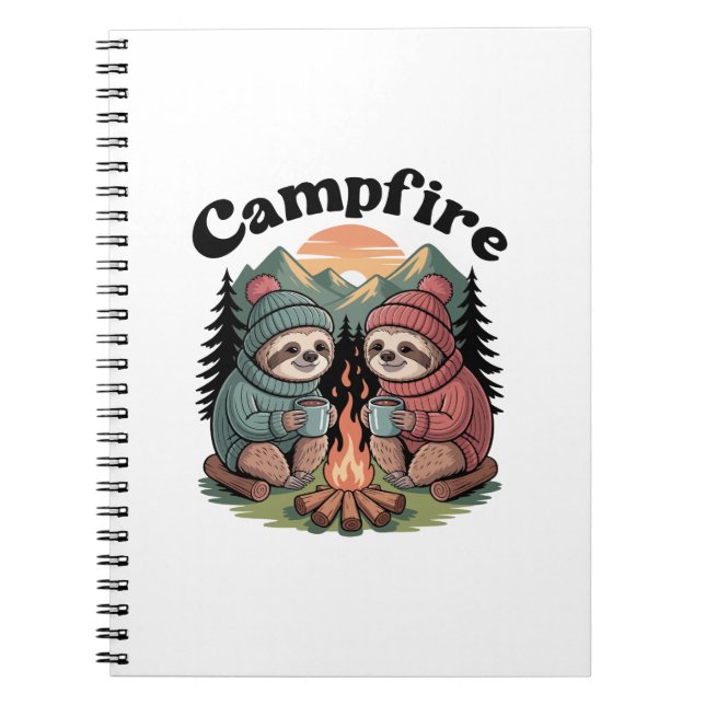 Faultier-Camping-Team Offizielles Lagerfeuer Notizblock (Vorderseite)