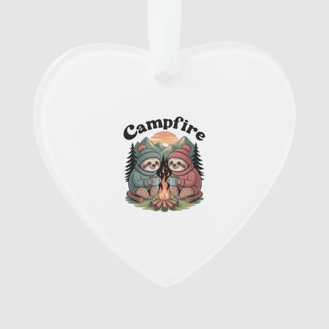 Faultier-Camping-Team Offizielles Lagerfeuer Ornament (Vorderseite)
