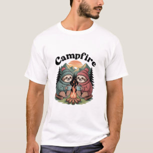 Faultier Camping Team Offizielles Lagerfeuer T-Shirt