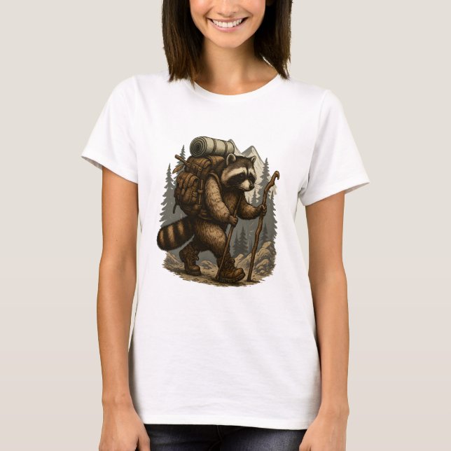 Faultier Camping Wandern T-Shirt (Vorderseite)