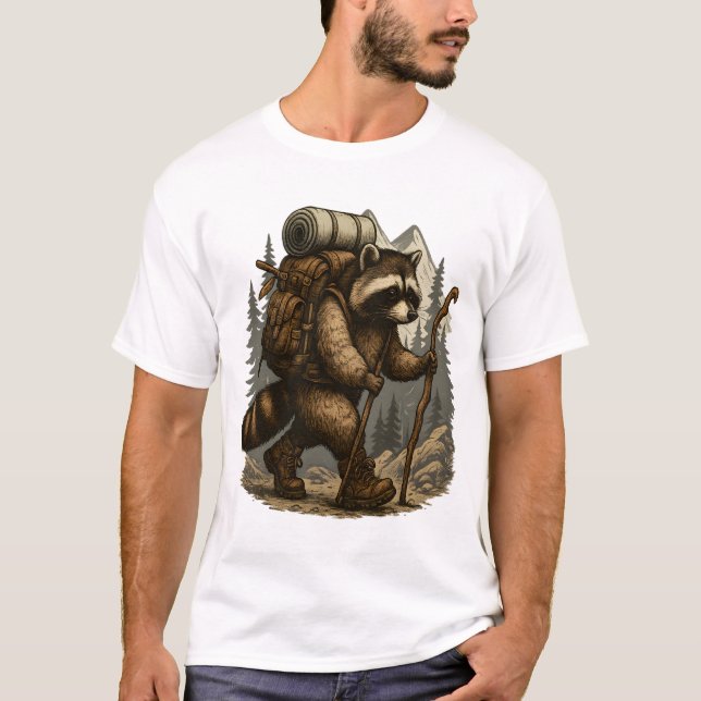 Faultier Camping Wandern T-Shirt (Vorderseite)