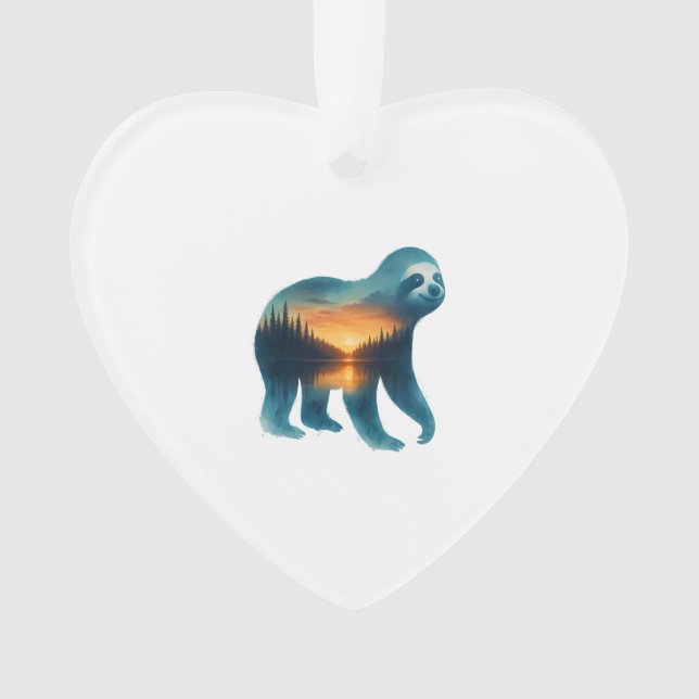 Faultier-Campingliebhaber Ornament (Vorderseite)