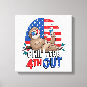 Faultier Chill der 4. patriotisches USA Leinwanddruck