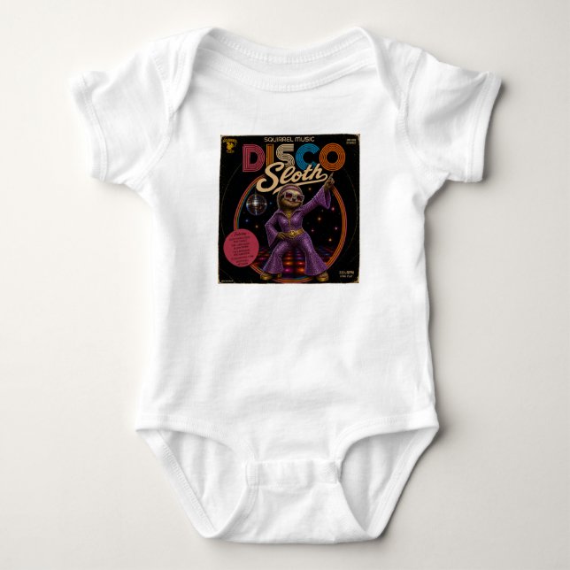 Faultier Disco-Diva Baby Strampler (Vorderseite)