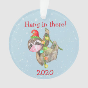 Faultier - Durchhalten Weihnachts-Gesichtsmaske 20 Ornament