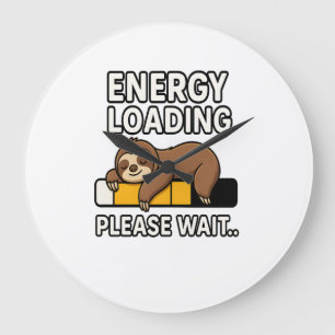 Faultier Energiesparmodus Große Wanduhr