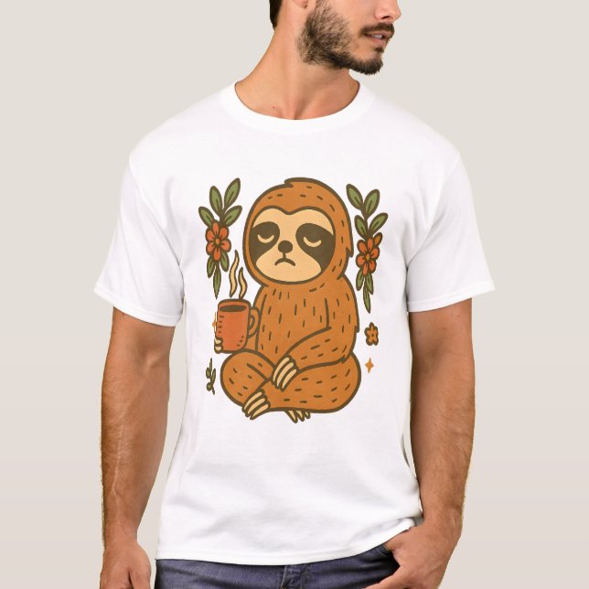Faultier Faul Schlafendes Faultier T-Shirt (Vorderseite)