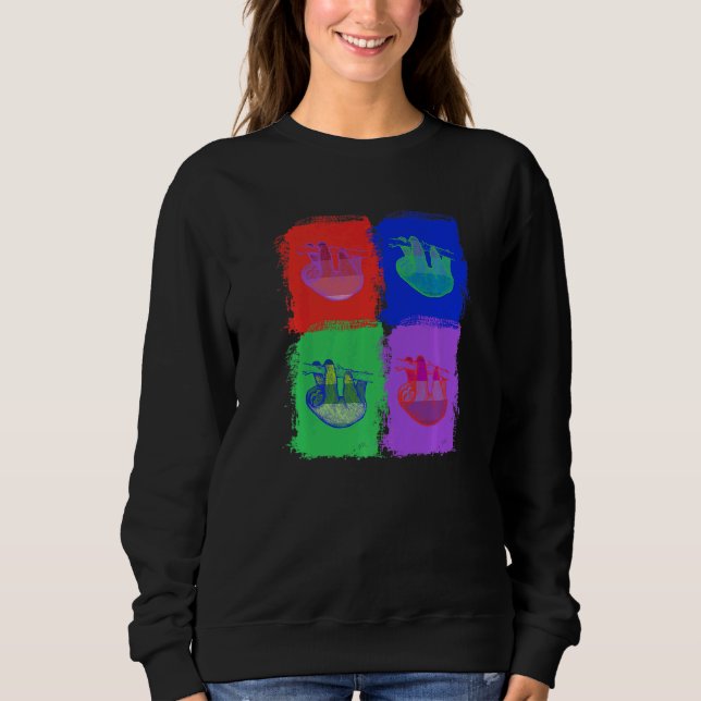 Faultier Faultiere Farbiger Pop Sweatshirt (Vorderseite)