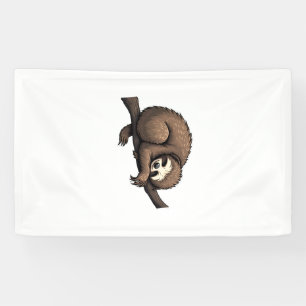 Faultier geätzte Kunst Retro-Natur T-Shirt (2) Banner