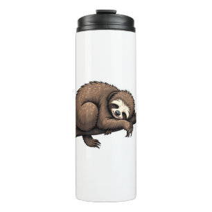 Faultier geätzte Kunst Retro-Natur-T-Shirt (2) Thermosbecher