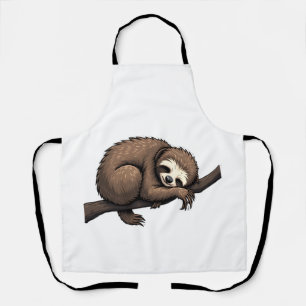 Faultier geätztes Kunst Retro Natur T-Shirt (2) Schürze
