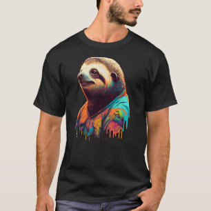 Faultier Grafik Frauen Männer Minimalistische Graf T-Shirt