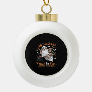 Faultier Halloween Faultiere Süße Fledermaus Vampi Keramik Kugel-Ornament