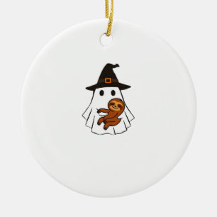 Faultier Halloween Geist Hexenhut Tierliebhaber Ju Keramik Ornament