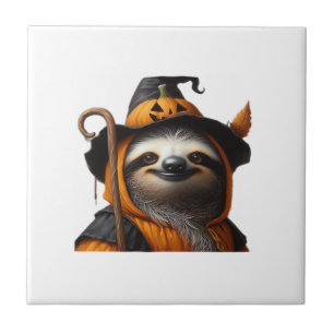 Faultier Halloween Klassiker T-Shirt Fliese