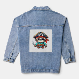 Faultier Halloween Pirat Kinder Frauen Männer Faul Jeansjacke