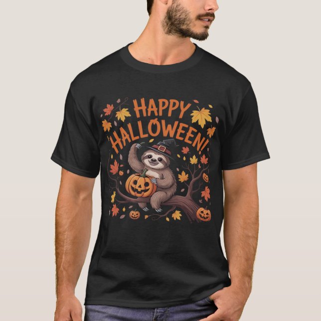 Faultier Halloween Tag Oversized T-Shirt (Vorderseite)