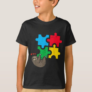 Faultier-Hängepuzzle Süßes Autismus-Bewusstsein Mä T-Shirt