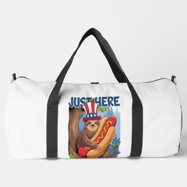 Faultier Hot Dog 4. Juli BBQ Duffle Bag (Vorderseite)