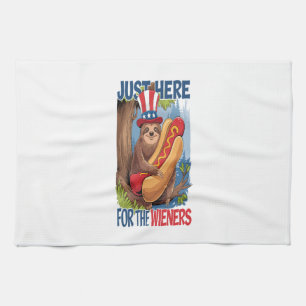 Faultier Hot Dog 4. Juli BBQ Geschirrtuch